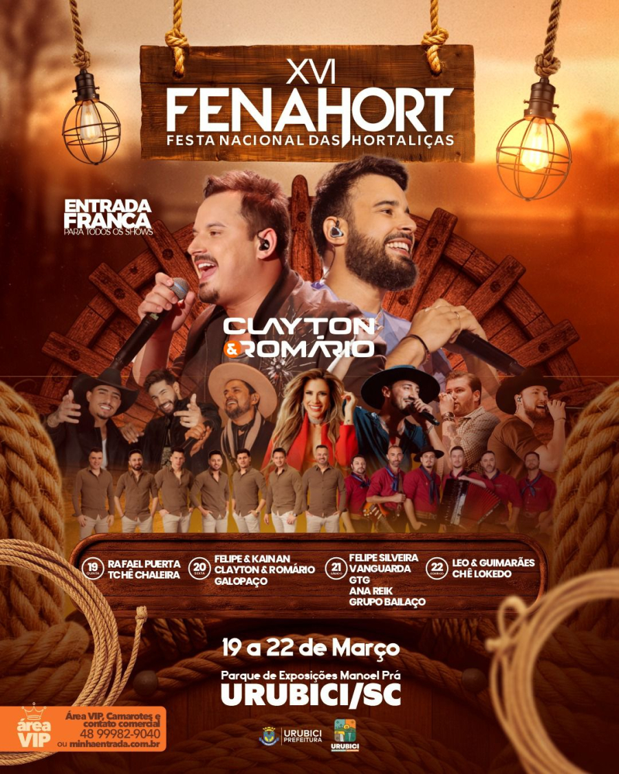 XVI Fenahort terá quatro dias de festa, show nacional e rodeio crioulo em Urubici