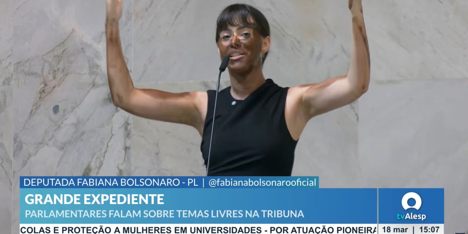 Deputados pedem cassação de Fabiana Bolsonaro por blackface na Alesp