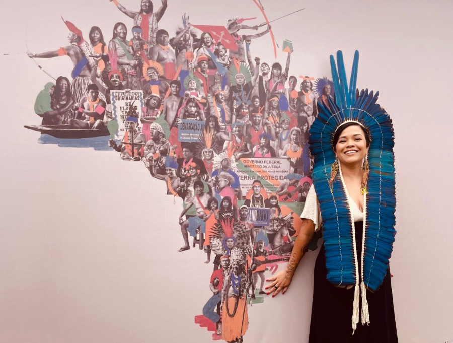 Vereadora Ingrid Sateré Mawé participa do Acampamento Terra Livre 2026 em Brasília