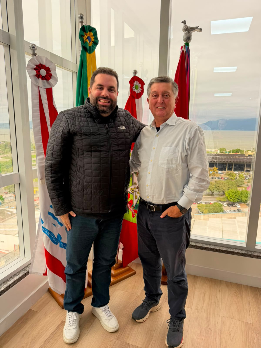 Presidente da Câmara de Florianópolis João Cobalchini e prefeito Topázio discutem projetos e planejamento para o futuro de Florianópolis