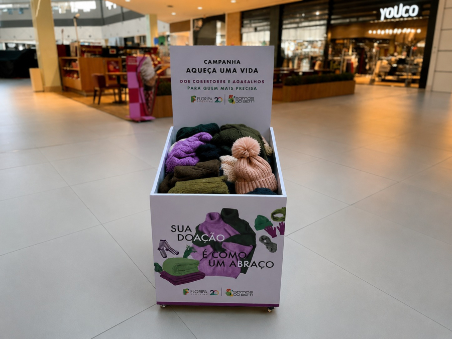 Floripa Shopping lança campanha “Aqueça uma Vida” para arrecadar roupas de inverno, cobertores e calçados
