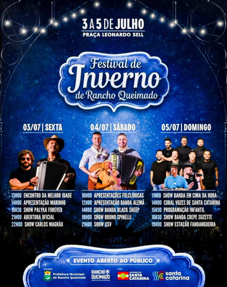 Festival de Inverno movimenta Rancho Queimado e consolida a cidade como um dos principais destinos turísticos da Serra Catarinense