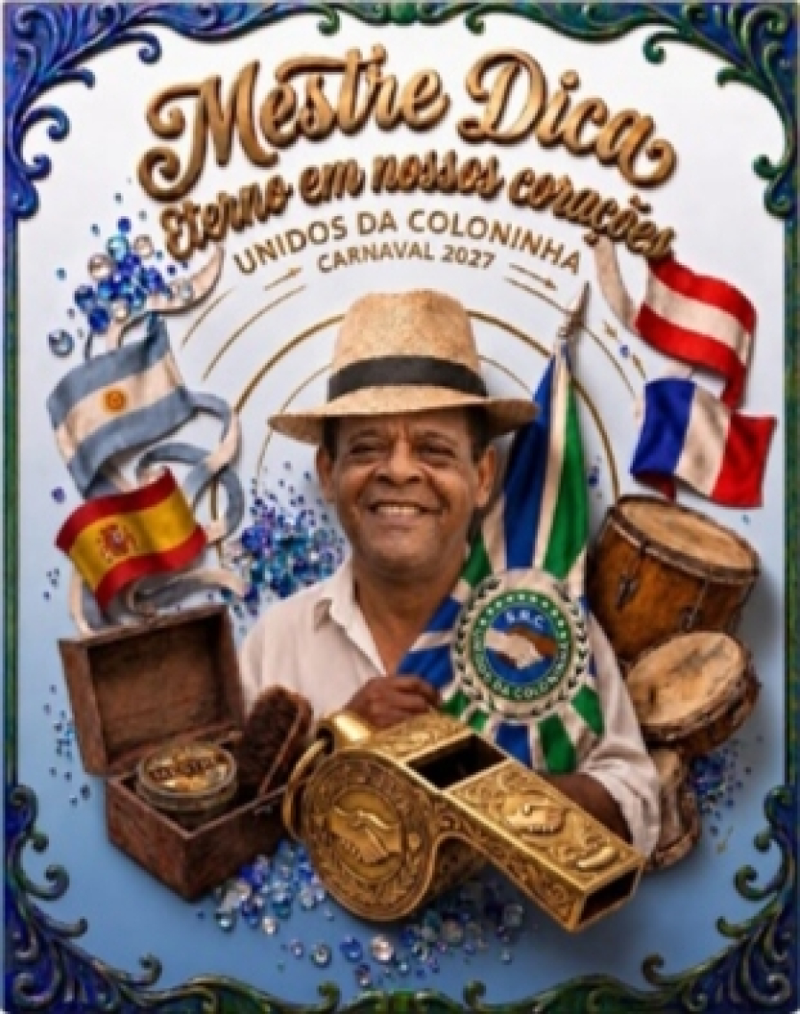 Unidos da Coloninha aposta na emoção e na memória de Mestre Dica para buscar a volta por cima no Carnaval 2027