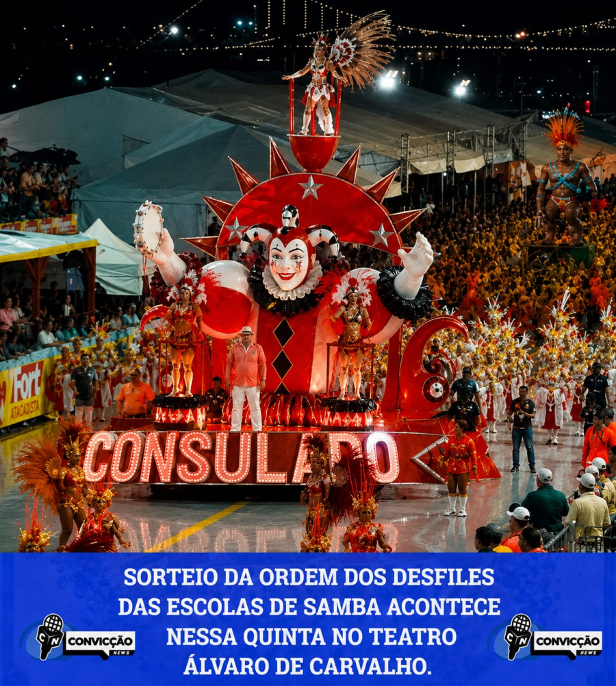 Equipes do Portal Convicção News e Podcast Qconfusão estarão no sorteio da ordem dos desfiles das Escolas de Samba de Florianópolis