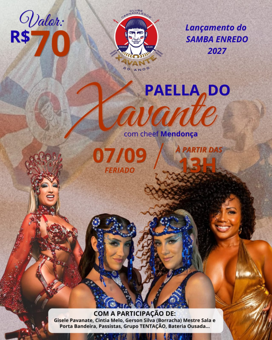 Xavante promove tradicional Paella para lançamento do Enredo 2027
