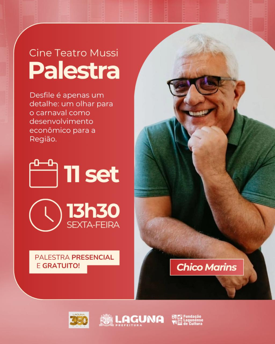 Carnaval e desenvolvimento econômico serão tema de palestra em Laguna.